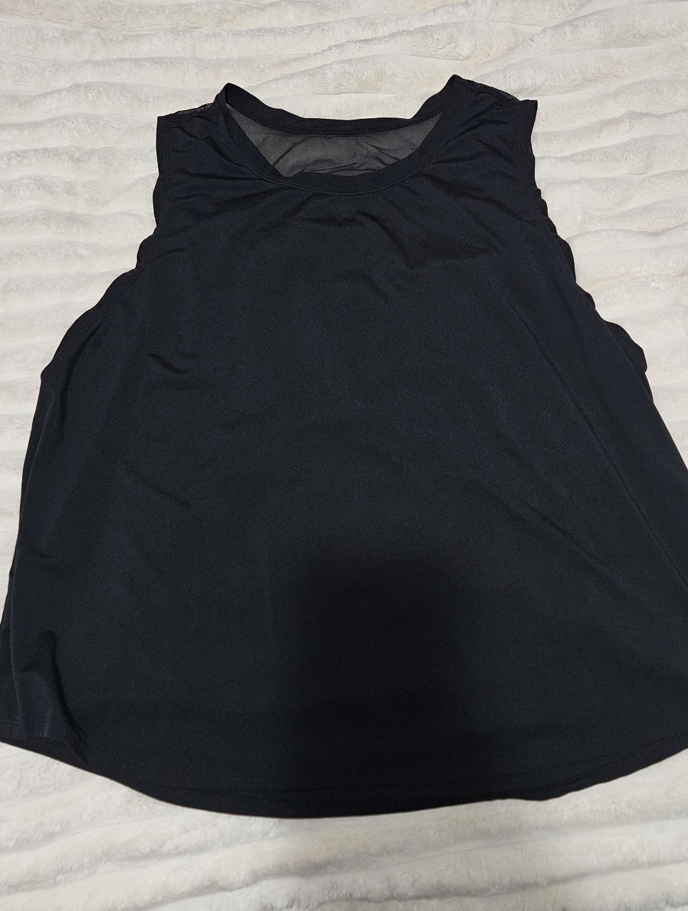Marika Black Athleisure Work Out Tank Top With Keyhole & Mesh, Size XL